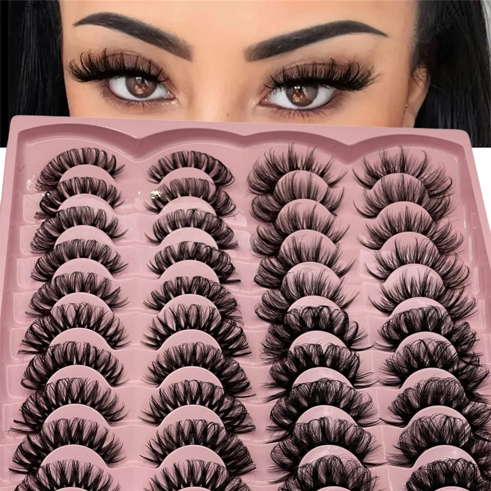 Oklulu 20 pairs Dramatic Volume 3D Faux False Eyelashes for Natural Looking Eyelash Extensions and Makeup