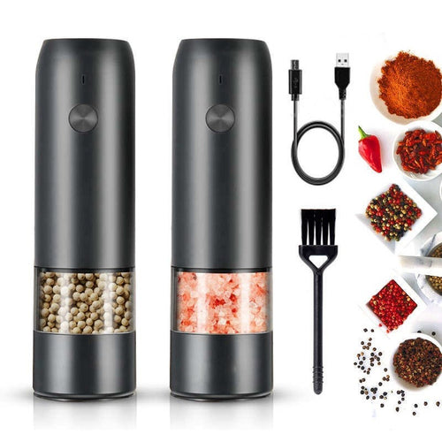 𝐔𝐩𝐠𝐫𝐚𝐝𝐞𝐝 Rechargeable 9oz Sangcon Gravity Electric Salt and Pepper  Grinder Set Shaker XL Capacity - USB-C No Battery Needed One Hand Operation  Adjustable Coarsenes Automatic Mill - Yahoo Shopping