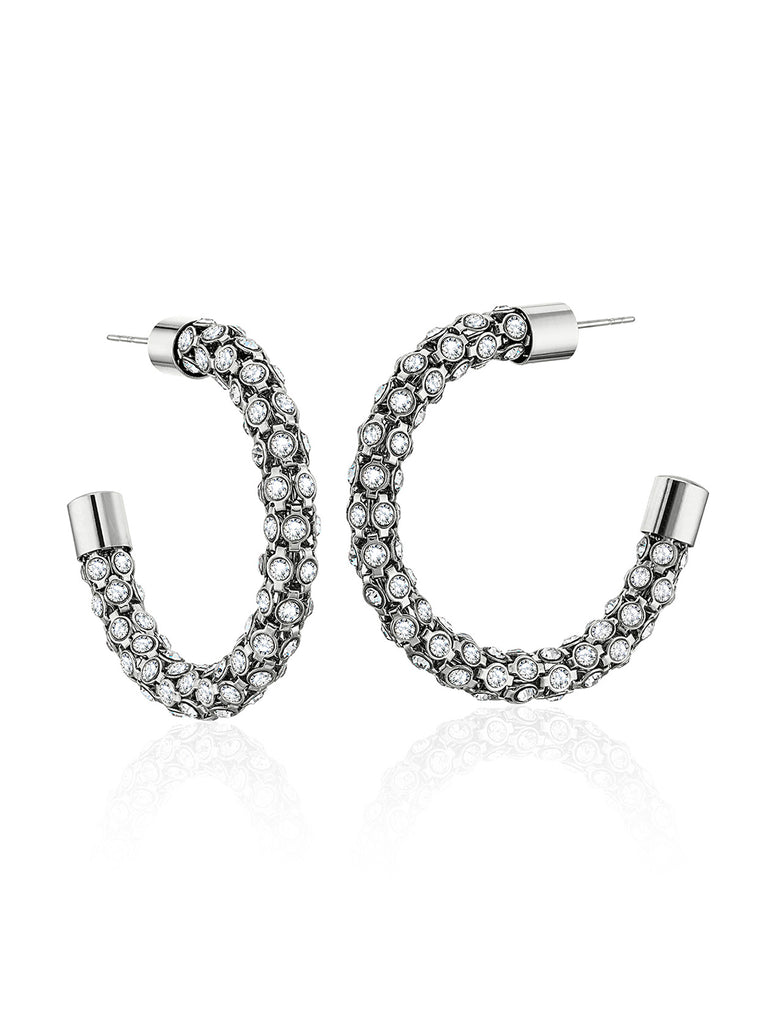 Cubic Zirconia Dangle Hoop Earrings – ZAXIE by Stefanie Taylor