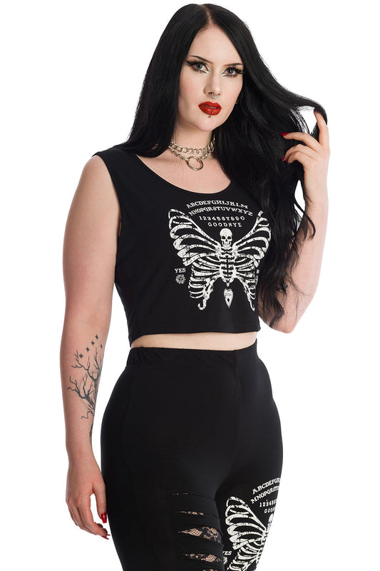 Black Fishnet Skull Crop Top Alternative by Banned Alternative