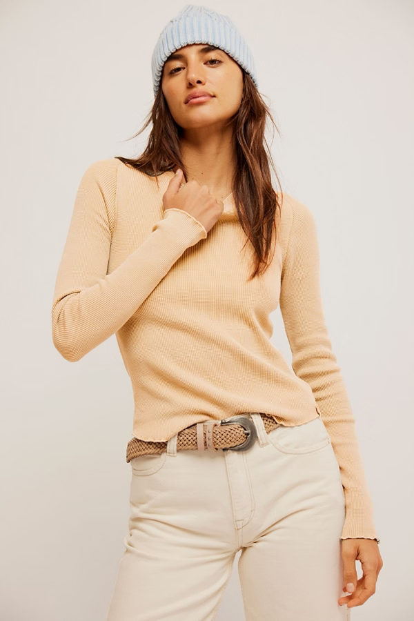 Free People Easy Does It Tee- Tender Peach