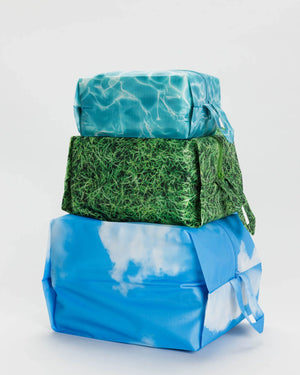 Baggu 3 Pack of Packing Cubes- Lawnscape - P E A C H E S