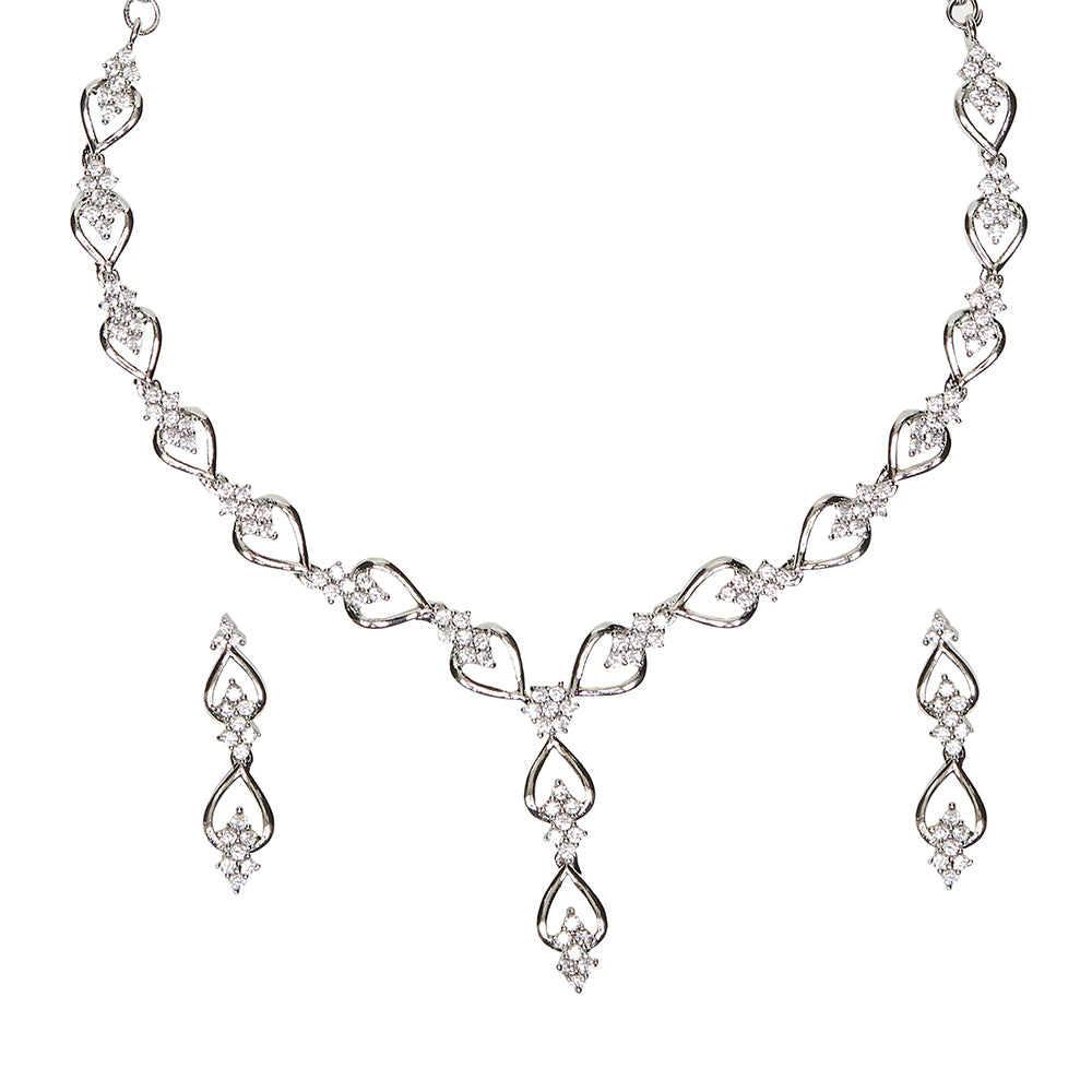 white gold necklace set