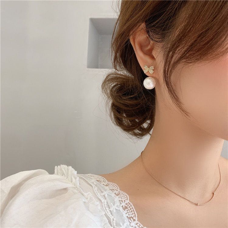 Pearly Bow-knot Earrings