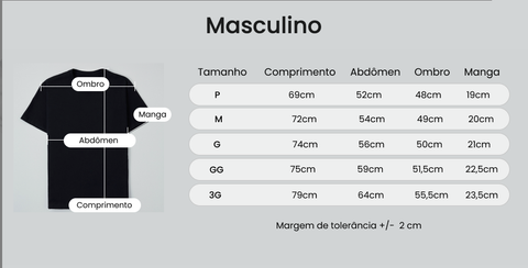 Tabela de medidas - CAMISETA 2B - Categoria CAMISETA Masculina - T-Shirt - Coleções Eu Amo Eu Loja - @euamoeu.loja - Estampa Exclusiva Eu Amo Eu - Design By Vaz@euamoeu.loja @euamoeu @cilouro - #euamoeu.loja #euamoeu