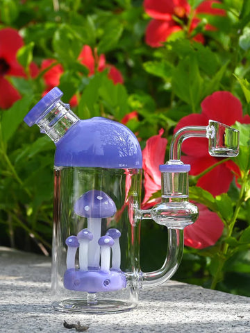 Purple Mushroom Perc Glass oil Rig