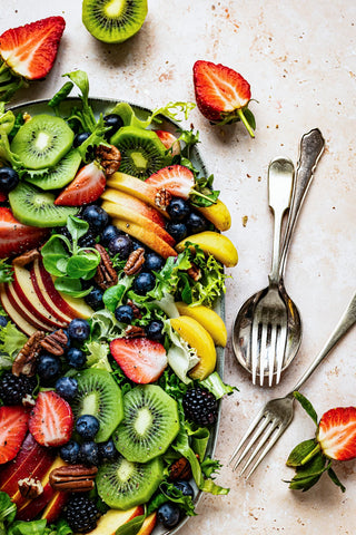 Porción de frutas y verduras