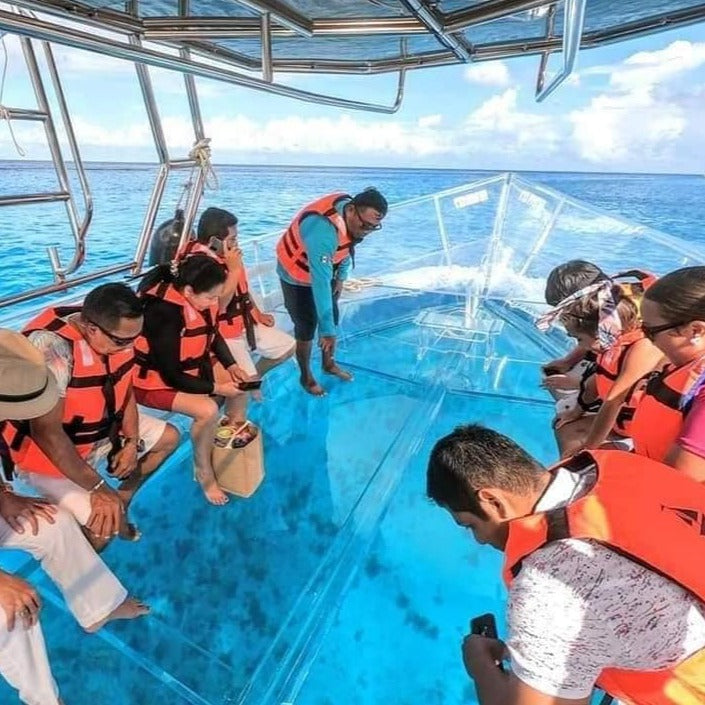 CLEAR BOAT+SNORKEL+TRANSPORTE+FERRY COZUMEL – Mayic Tours
