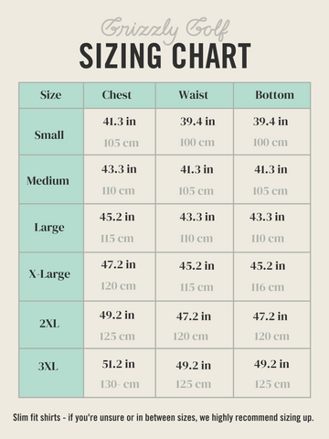 Sizing chart