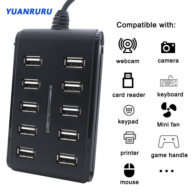 USB 2.0 Hub - 10 Ports – TechnoPharaoh