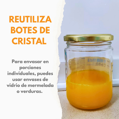 reutiliza botes de cristal para congelar el zumo