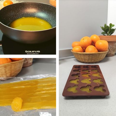 étape par étape, faire des bonbons à la mandarine