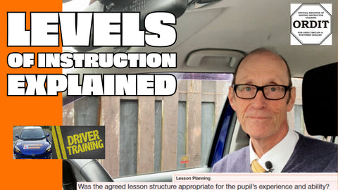 Welcome to Driver training. There are three main levels of instruction. Fully guided or commentary driving which is where you tell the pupil everything they need to do and when they need to do it. You have prompted which is questions to find out if the person has gaps in their knowledge or understanding.     And then you have independent, where you basically just leave the decisions up to the pupil to see how they're going to deal with a particular situation. Now most lessons are a mixture of perhaps all three.