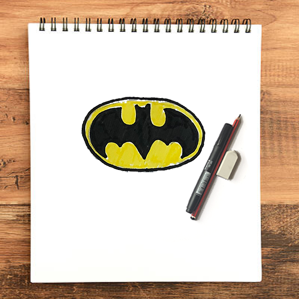 How To Draw the Bat Symbol | Batman Drawing Guide | Quickdraw