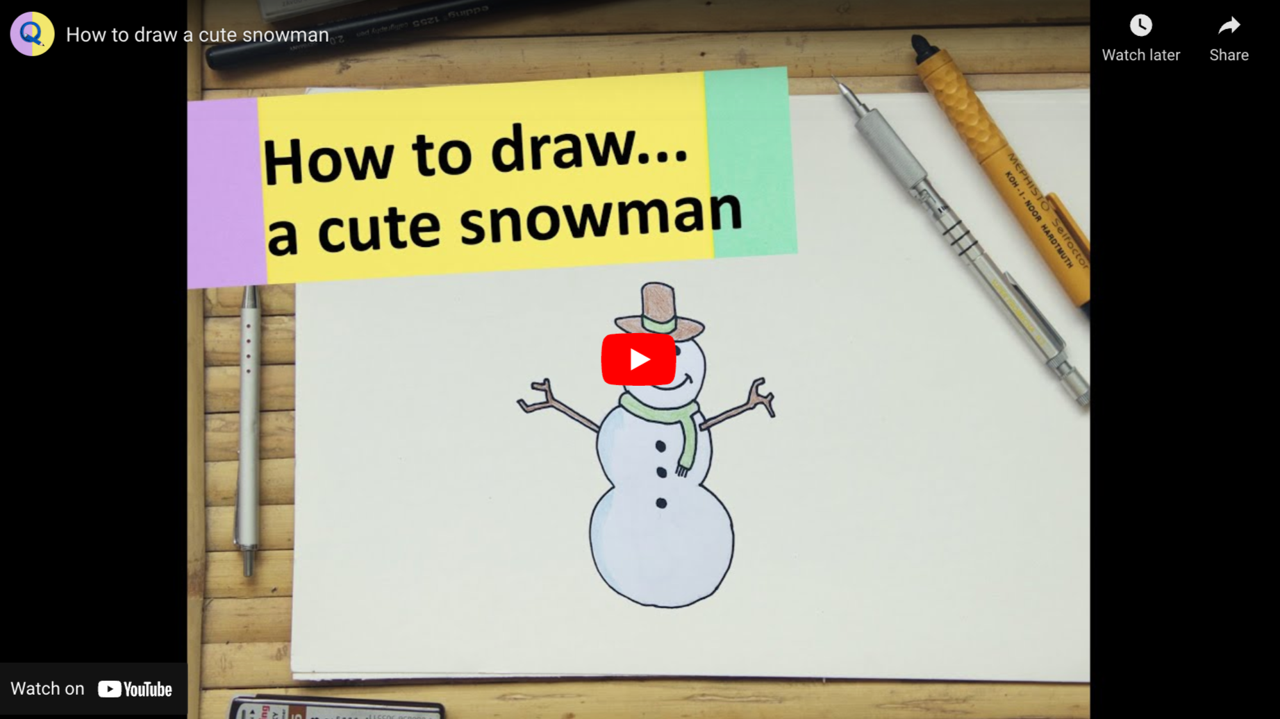 How to Draw A Snowman - Made with HAPPY