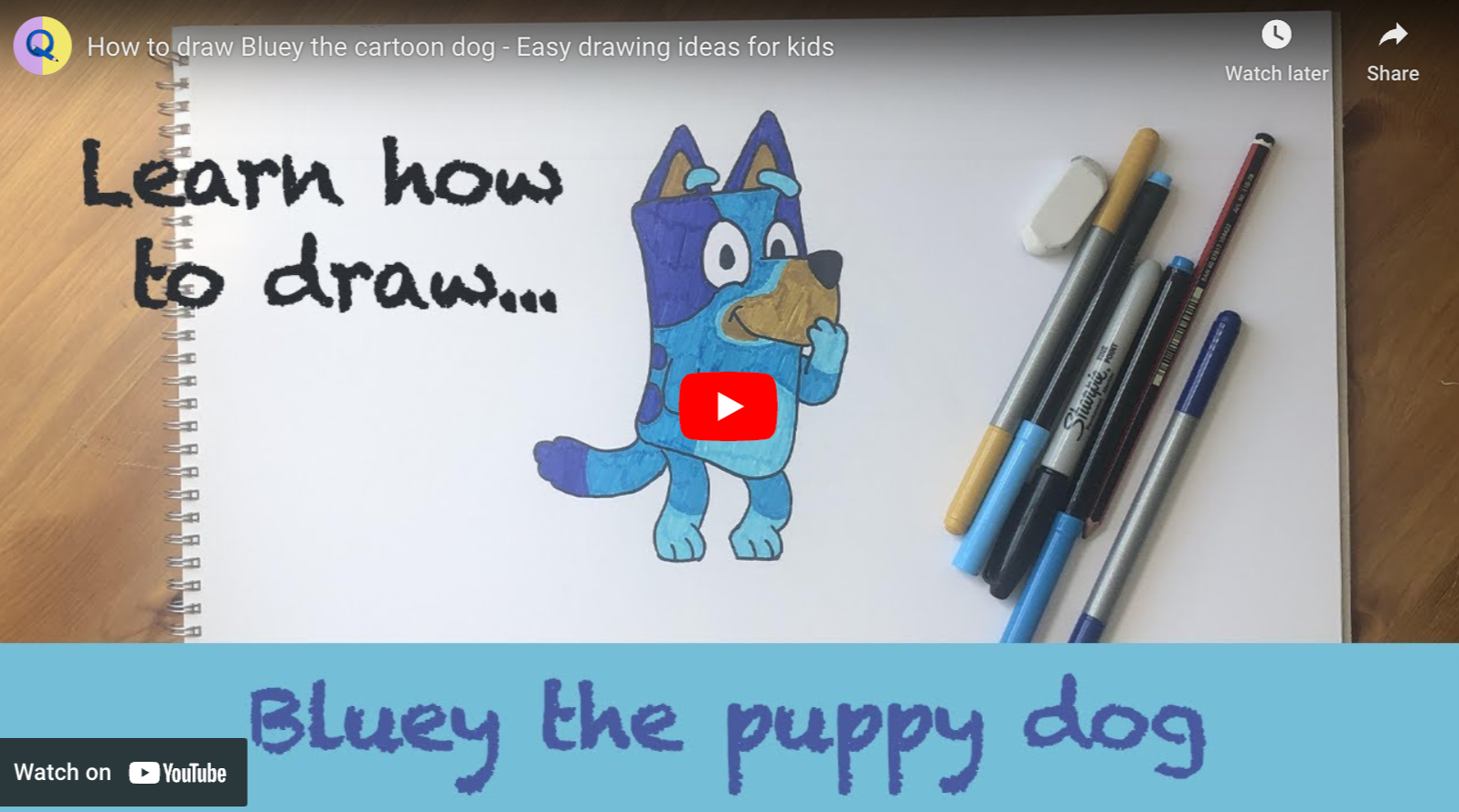 How To Draw Bluey the Cartoon Dog Easily