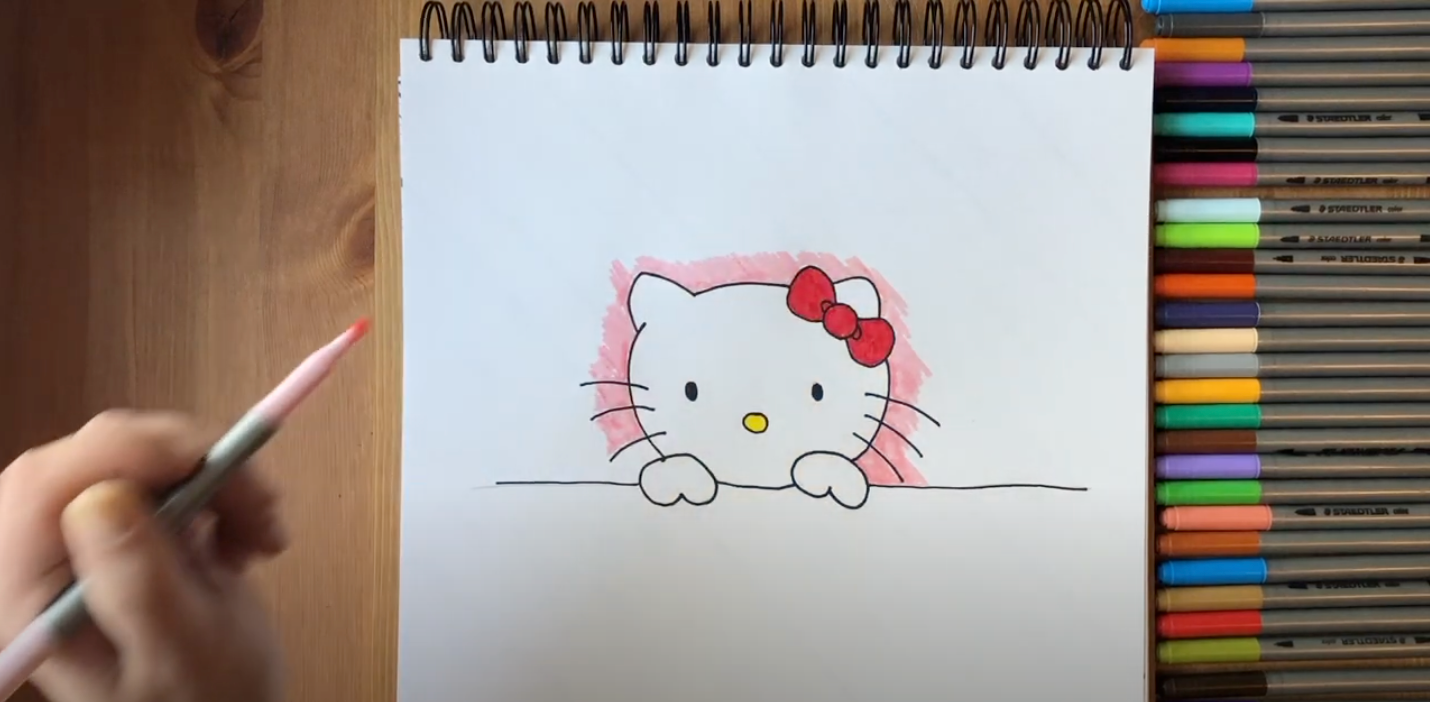 Cute Hello Kitty Drawing For Kids, Drawing For Kids Tutorial, by Drawing  For Kids