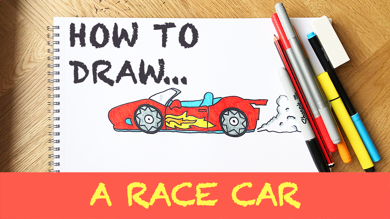 How to Draw a Race Car for Kids Step by Step