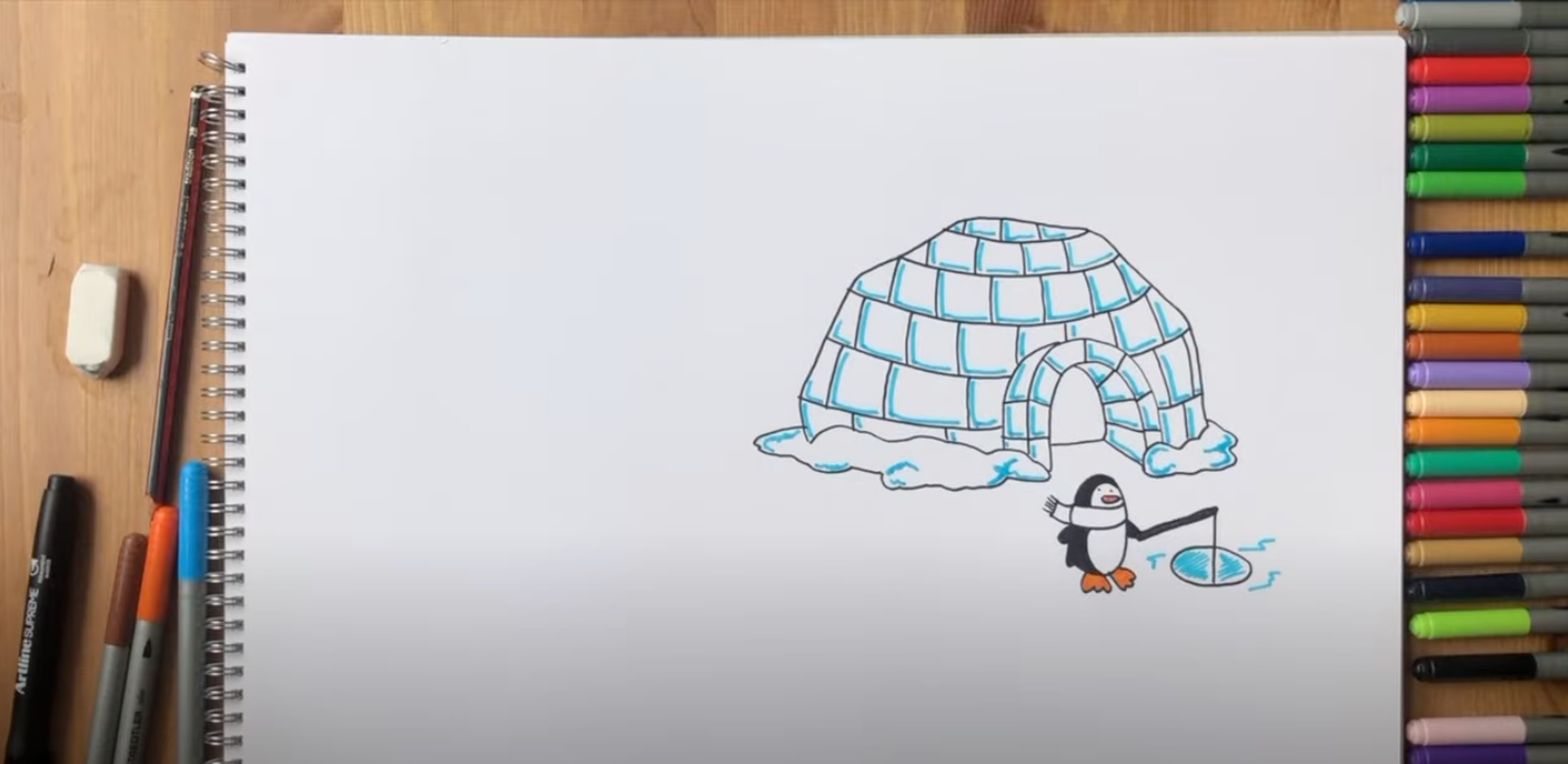 Igloo Drawing House Snowman, igloo, cartoon, fictional Character png |  PNGEgg