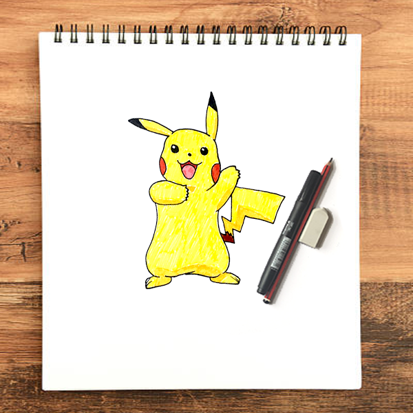 Pikachu Pencil Sketch  Ink  Pixels