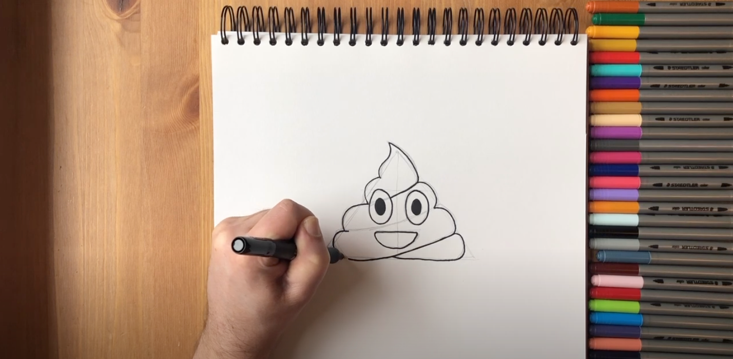 How to Draw Poop Emoji Easy and Cute - YouTube