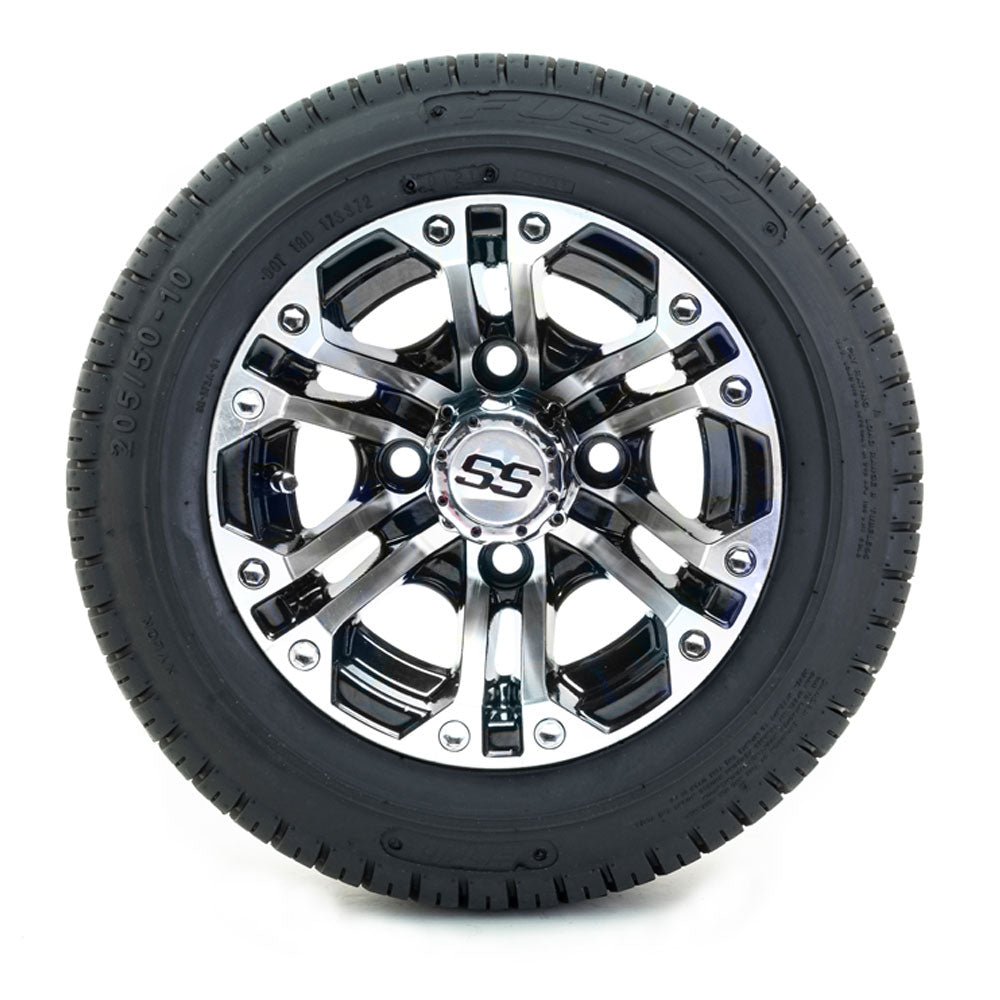 10” GTW Specter Black and Machined Wheels with Fusion Street Tires – Set of 4 PN# A19-314