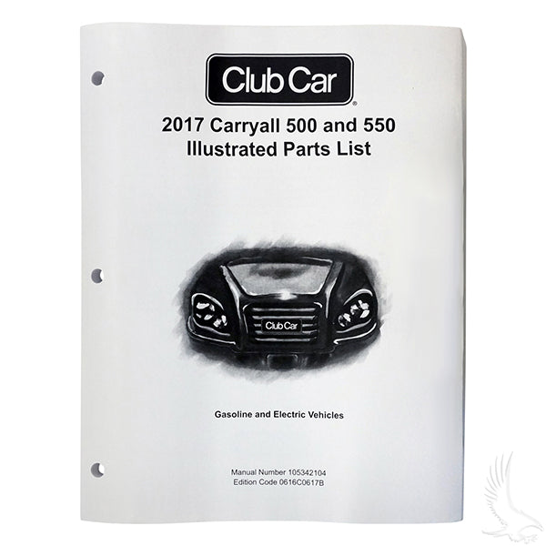 Parts Manual, Club Car Carryall 500/550, 2017 Gas w/ Subaru Engine w/ ERIC  Charging- LIT-CC15 from Lakeside Buggies