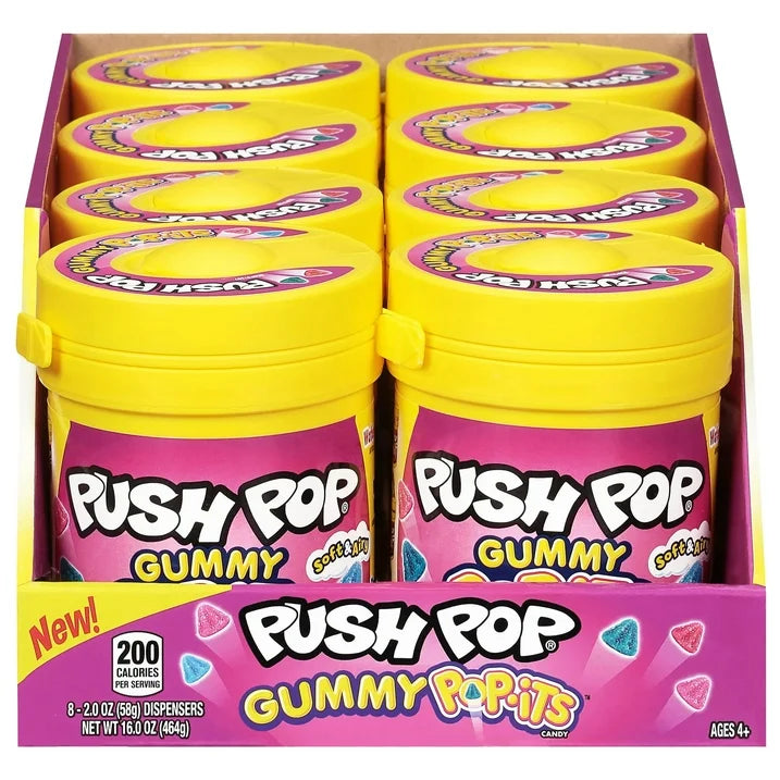 Push Pop Pop-Its Gummy Candy - 8 Count Gummy Christmas Candy With Fun, Portable Containers - Fruity Delicious Flavors