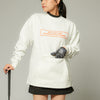 FRONT ZIP PK RUFFLOG CREW SWEAT WHITE