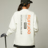 FRONT ZIP PK RUFFLOG CREW SWEAT WHITE