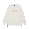 FRONT ZIP PK RUFFLOG CREW SWEAT WHITE