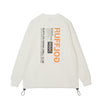 FRONT ZIP PK RUFFLOG CREW SWEAT WHITE