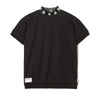 [WOMEN] #OVERLAP LOGO JAQUARD MOCK NECK TEE BLACK