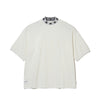 #OVERLAP LOGO JAQUARD MOCK NECK TEE WHITE