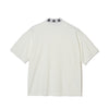 #OVERLAP LOGO JAQUARD MOCK NECK TEE WHITE