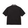 #OVERLAP LOGO JAQUARD MOCK NECK TEE BLACK