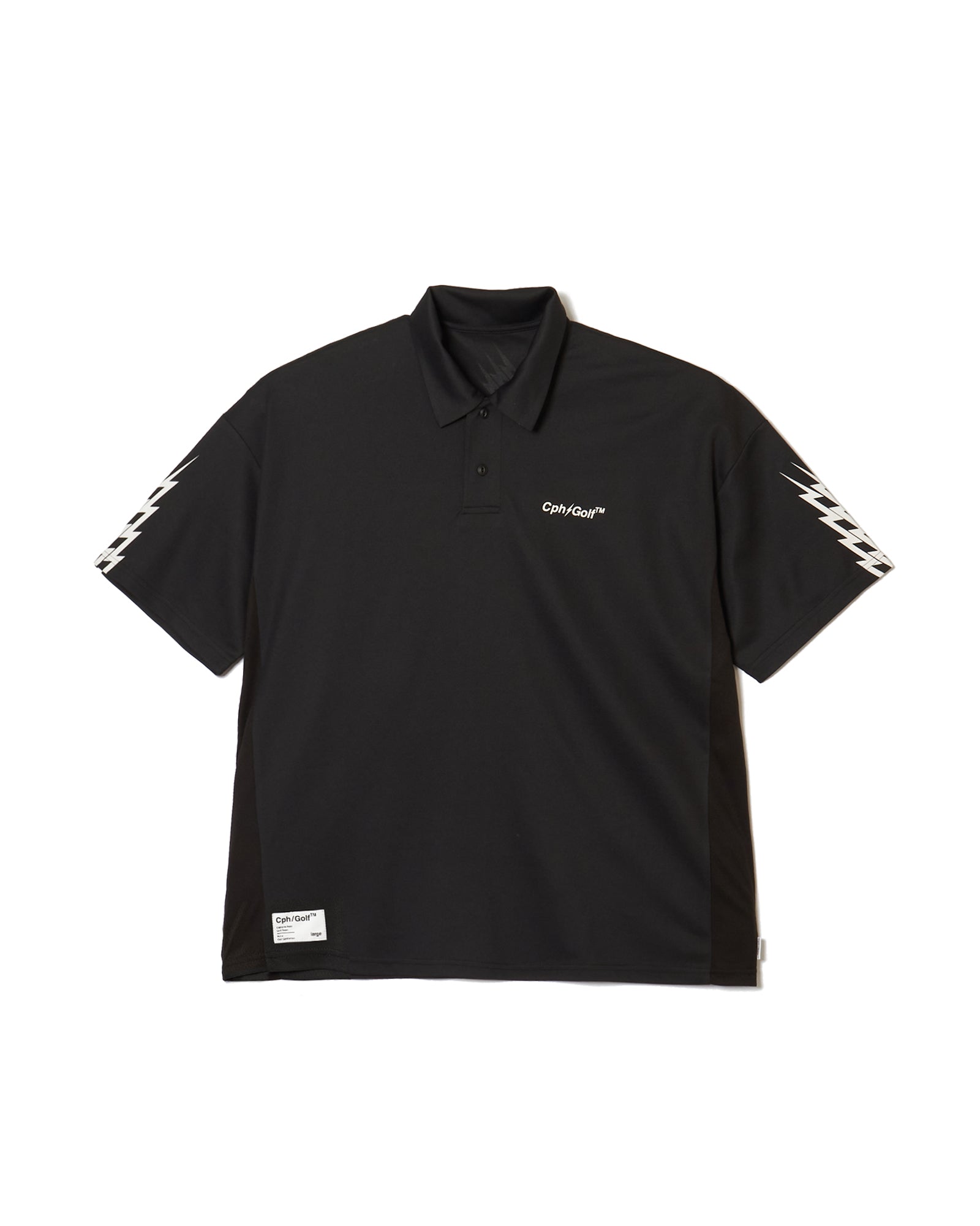 #THUNDER STRIPES POLO BLACK