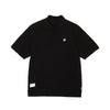 #OVERLAP LOGO JAQUARD KNIT POLO BLACK