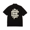 #OVERLAP LOGO JAQUARD KNIT POLO BLACK