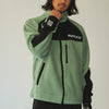 FLEECE ZIP UP BLOUSON ASH GREEN