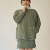 NO COLLAR PUFFER JACKET ASH GREEN