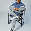 MULTI COLOR NYLON TRACK PANTS BLUE