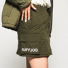 STRAIGHT QUILT PUFFER SKIRT KHAKI