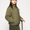 STRAIGHT QUILT PUFFER JACKET KHAKI