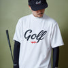 GOLF LOGO MOCK NECK S/S TEE WHITE