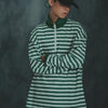 Half ZIP Border L/S SWEAT SHIRT Green