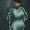 Half ZIP Border L/S SWEAT SHIRT Green