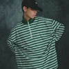 Half ZIP Border L/S SWEAT SHIRT Green