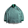 Half ZIP Border L/S SWEAT SHIRT Green