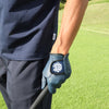 #Overlap Logo Leather Glove Navy